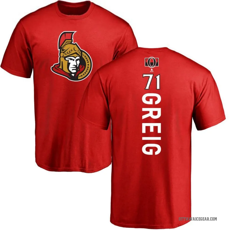 Ridly Greig Men's Red Ottawa Senators Backer T-Shirt -