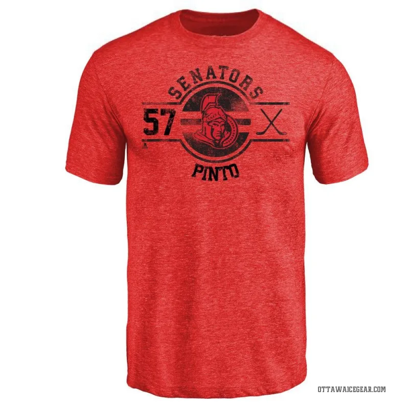 Shane Pinto Men's Red Ottawa Senators Insignia T-Shirt -