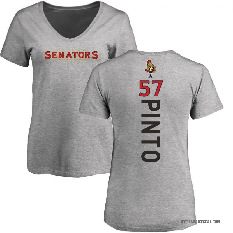 Shane Pinto Women's Ash Ottawa Senators Backer T-Shirt -