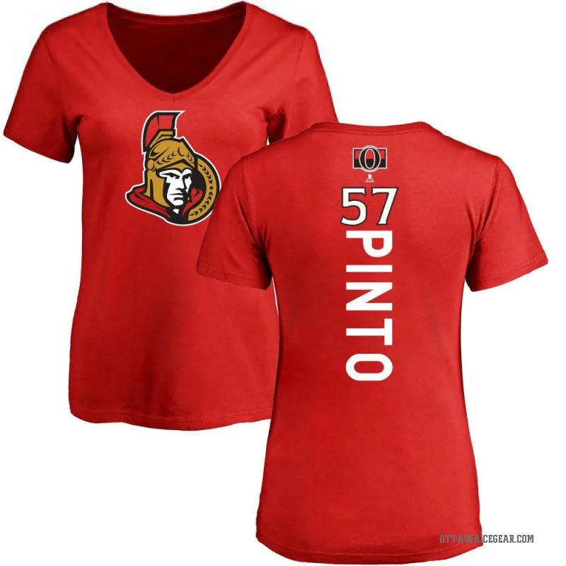 Shane Pinto Women's Red Ottawa Senators Backer T-Shirt -