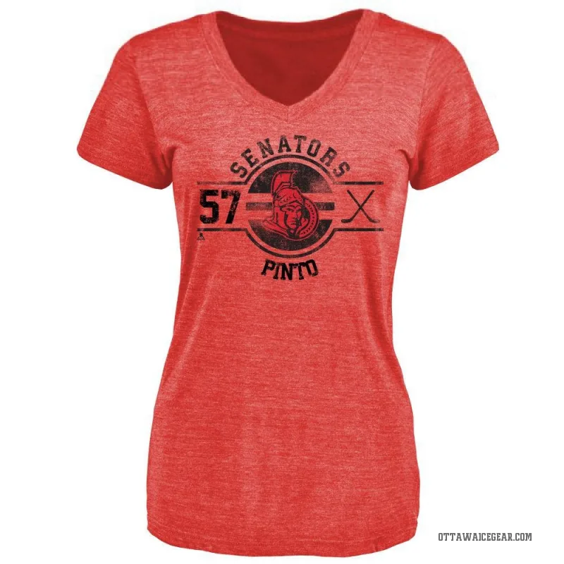 Shane Pinto Women's Red Ottawa Senators Insignia T-Shirt -
