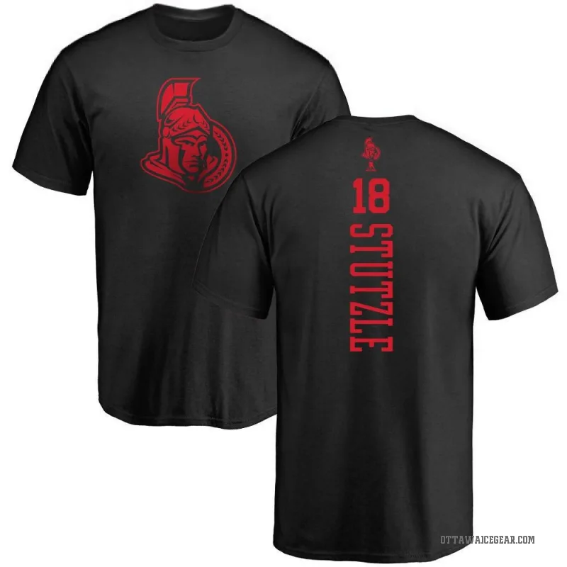 Tim Stutzle Men's Black Ottawa Senators One Color Backer T-Shirt -